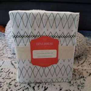 NWT Opalhouse Full Sheet Set - Green Geometric